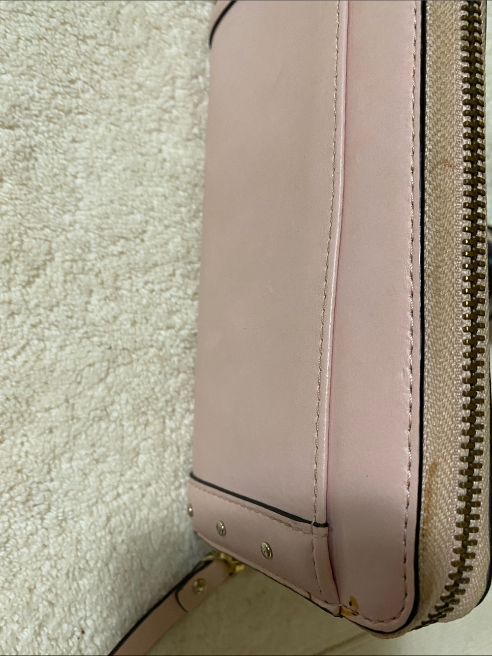 Kate Spade Pink Stud Trim Zip-Around Wallet - Picture 6 of 14